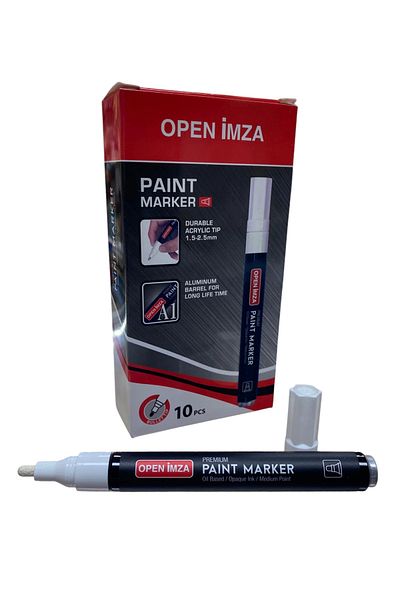 Jet Online Open Paint Marker Black Label Writing Pen White Color Label Pen 1 Piece