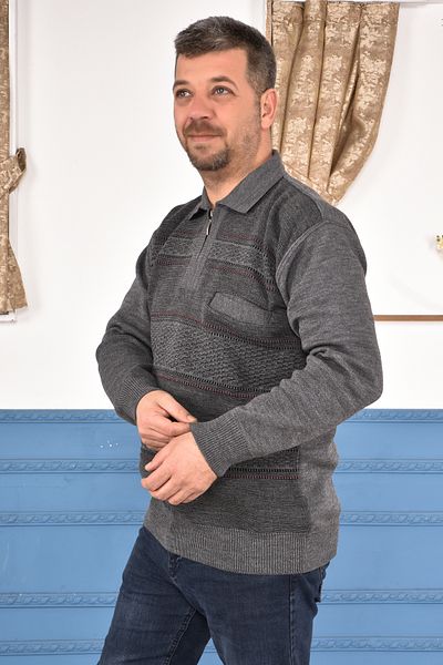 HEDEFNUR TEKSTİL POLO NECK ZIPPERED POCKET Knitwear Sweater