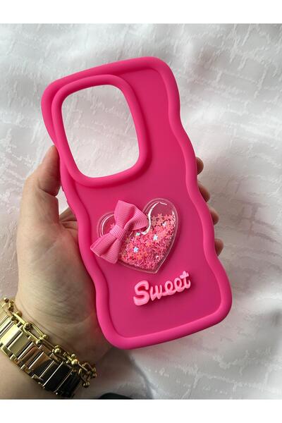 Vip Case Infinix Zero 30 4g (Only 4g Fits) Colorful Heart Ribbon Detailed Silvery Wavy Sweety Case