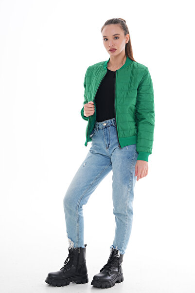 MYZ LİFE معطف أسود بسحاب مقاوم للرياح