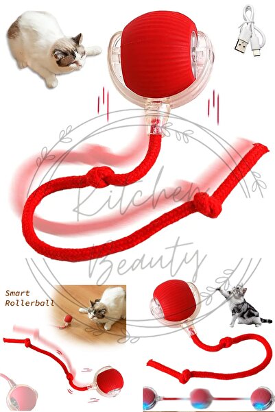 Kitchen Beauty Şarjlı Otomatik Hareketlenen Kedi Oyun Topu Kuş Sesli Interakt...