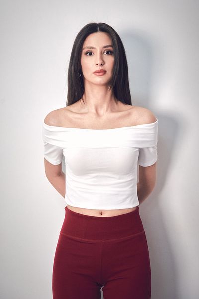 Fulla Moda Βασική μπλούζα με γιακά Madonna