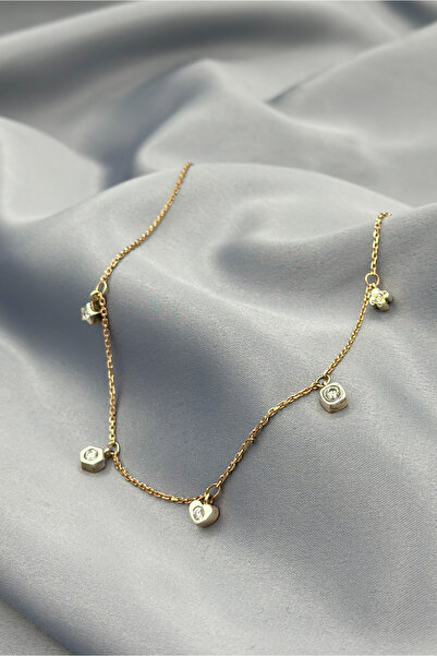 Dağıstanlı Kuyumculuk 0.25 Karat Pırlantalı Motifli 8 Ayar Rose Altın Kolye