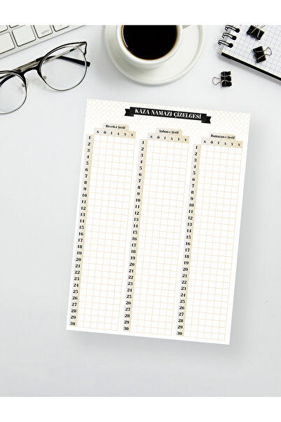 TasarıMarketi Üç aylara özel Receb Şaban Ramazan-ı Şerif Planlayıcı Takvim Çizelge Çetele