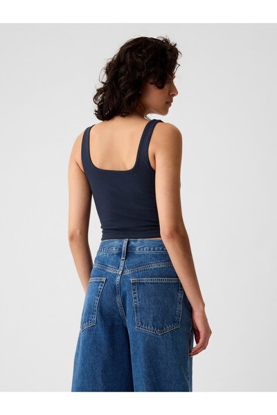 GAP Kadın Lacivert Compact Jersey Crop Atlet