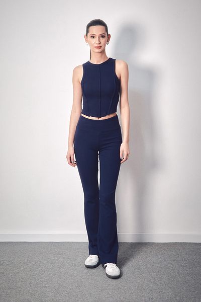 Fulla Moda Halter Neck Corded Crop Bodysuit