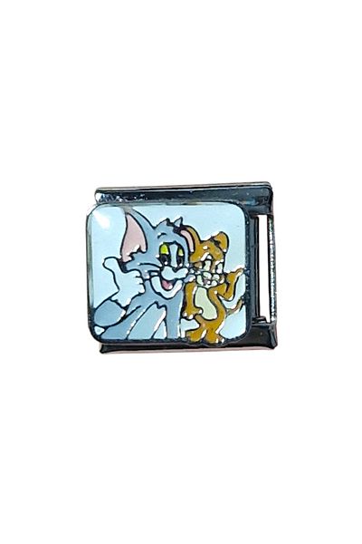 RoseCo00 Tom and Jerry Italian Steel Wrist Charm - 1 Piece
