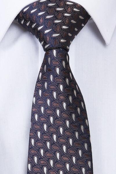 Esgue Ръчно изработена вратовръзка за кърпичка с капка, бежово кафе, 7,5 см