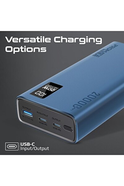 Promate Bolt-20PD Power Bank 20000mAh - Blue