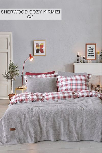 İyi Geceler İstanbul Sherwood Cozy Red Double Bedspread Set