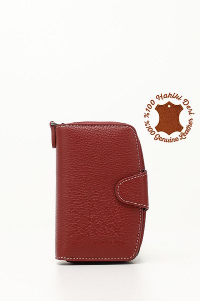 GÖNDERİ(R) RED BLUE Genuine Leather Women's Wallet 06518