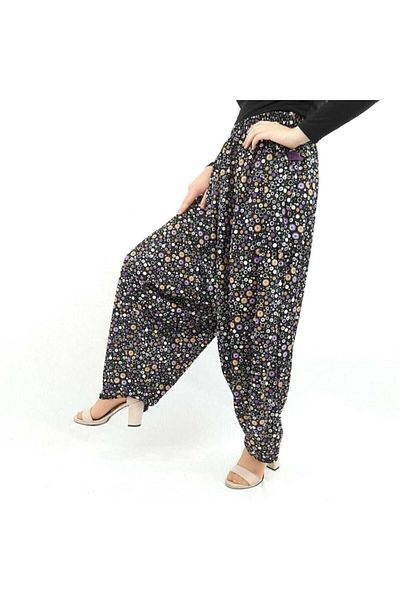ÖZÖZKANLAR Floral Local Jersey Shalwar with Mesh from above