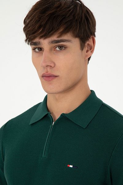 U.S. Polo Assn. Men's Dark Green Basic Sweater 50298266 -Vr079