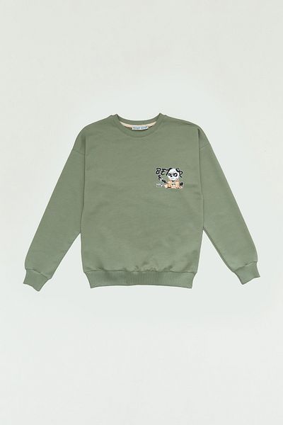 Fulla Moda Front and Back Printed Crew Neck Boys' Sweatshirt