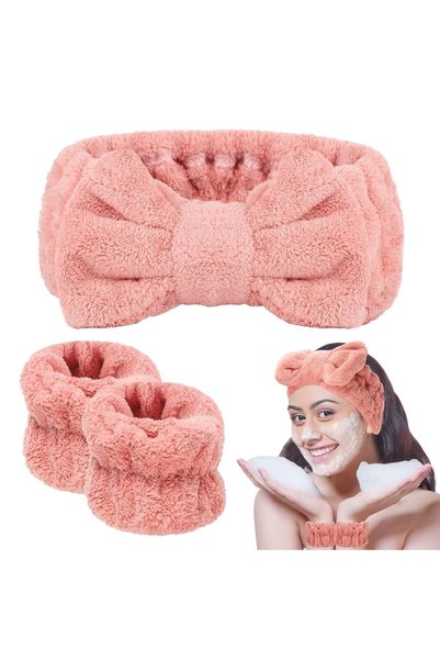 Generic Brand 3-Piece Face Washing Wrist Band Women's Makeup Sports Yoga Spa Hair Band Plush Washing Set Absorbent Moisture-Proof
