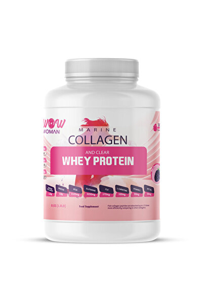 wow woman Marine Collagen and Clear Whey Protein, Blue Raspberry, 1.8 LB