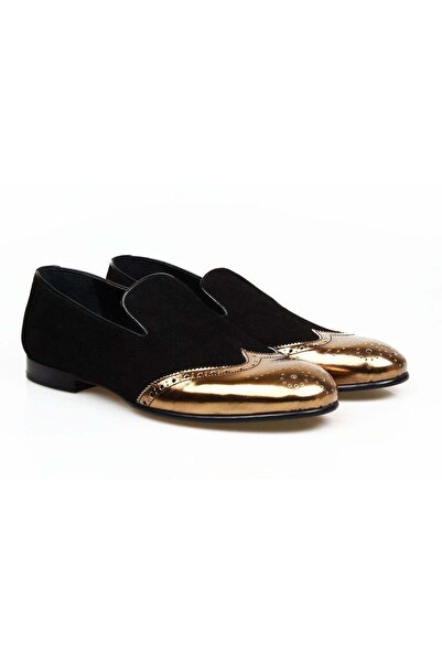 Butik Black Color Laceless Genuine Leather Men's Shoes
