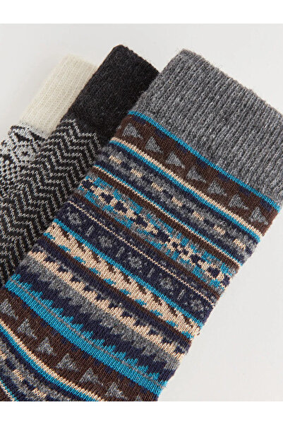 LC Waikiki Accessories Karışık Desenli Erkek Soket Çorap 3'lü