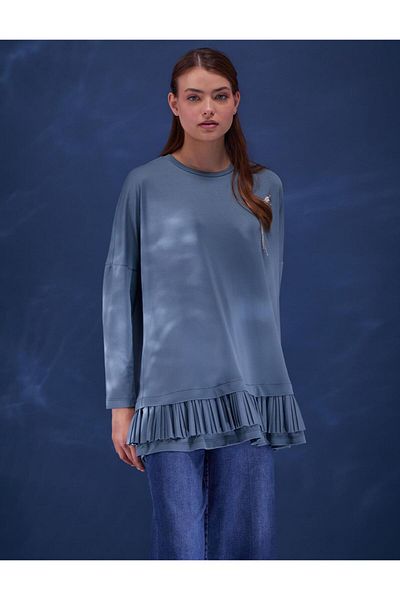 Kayra Hem Pleated Blouse