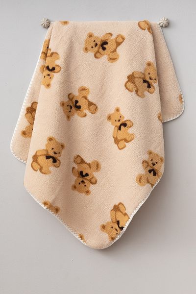 Bebitof Cute Bears Patterned 90X100 cm Plush Baby Blanket