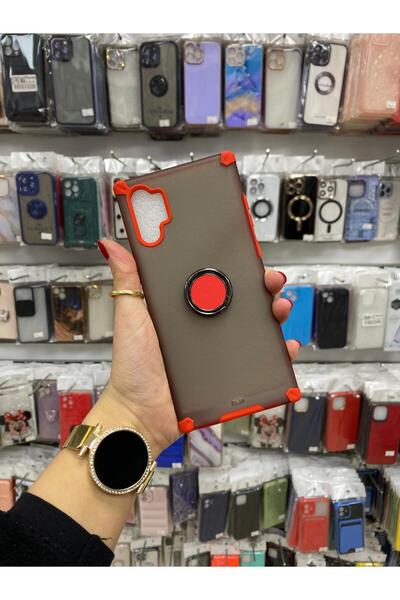 TECNOTREND Galaxy Note 10 Plus Uyumlu Renkli Çerçeve Buzlu Yüzüklü Silikon Kılıf