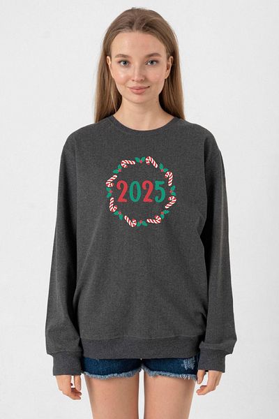Tshirthane Christmas Holiday Wreath Smoked Women's 2Ip Sweatshirt