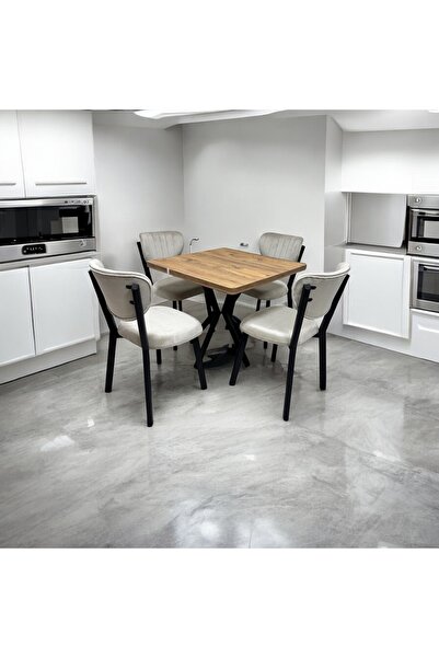 ROYALİSA TABLE CHAİR ROYALİSA KARE CEVİZ MUTFAK MASASI TAKIMI