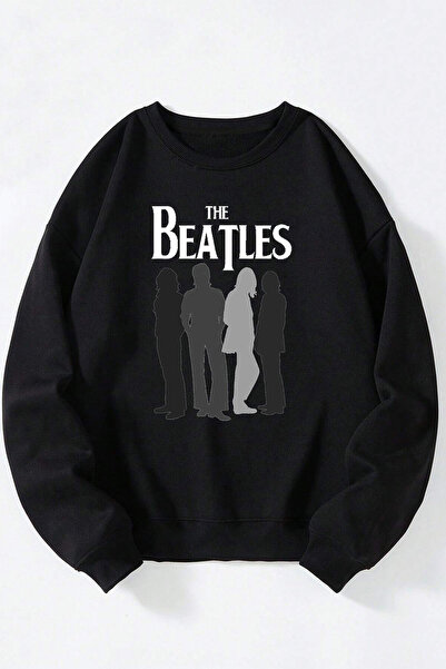 THEWERT The Beatles Štampano Ženska/Muška Crna okrugla kragna Pamuk Dukserica