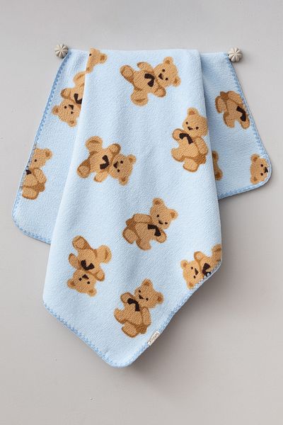 Bebitof Cute Bears Patterned 90X100 cm Plush Baby Blanket
