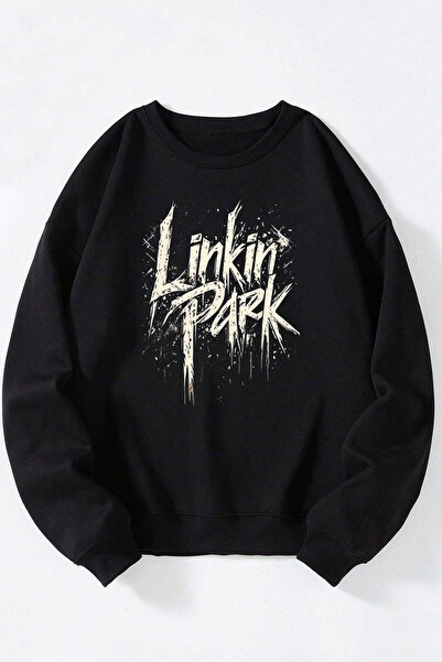 THEWERT Linkin Park Text Printed Γυναικεία/Ανδρική Μαύρη Βαμβακερή μπλούζα με...