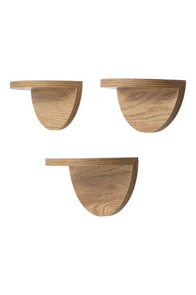 HONEYBEE 3-Piece Half Moon Wall Mount Shelf Set