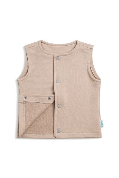 Zuppers Snap Cotton Baby Kids Vest - Latte