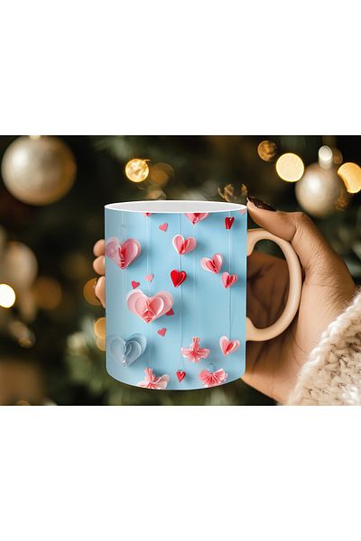 Evion Floral Pattern 3D Print Porcelain Mug Mug - Gift Mug - Printed Mug