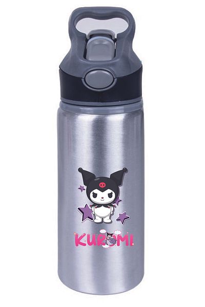 DKDZ SHOP Kuromi Silver Drinker with Printed Straw - 016
