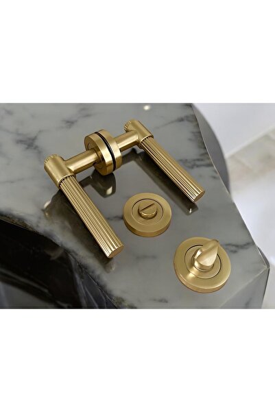 KOLDOOR Erva Zk79 Mat Skoç Titanyum Yuvarlak Rozetli Yuvarlak Rozet Wc Banyo Kapı Kolu 1 Takım