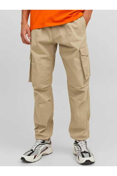 Jack & Jones JACK&JONES 12242264 Тънки панталони с маншети и карго джоб JJNOAH от млечна кожа