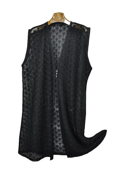 elma abone Plus Size Lace Three Button Vest