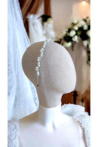 Eva Flore Crystal Stone and Pearl Bridal Crown - Pearl Crown - Maternity Crown - Engagement Crown