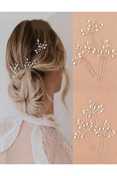 Monalisa Kadın 3’Lü PİM İncili Saç İğneleri Düğün Saç Tokası