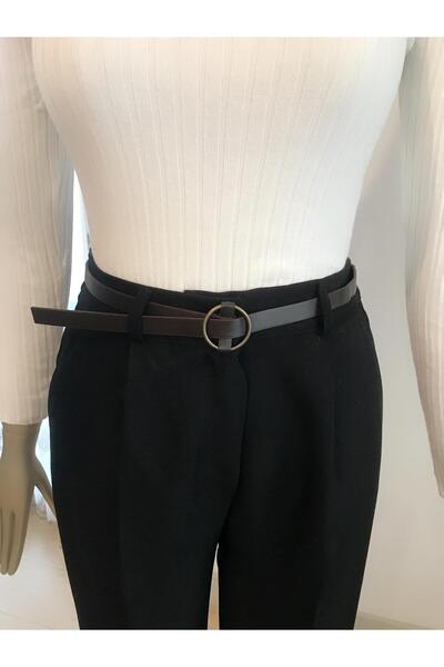 FEMİAS High Waist Belt Detailed Black Carrot Trousers