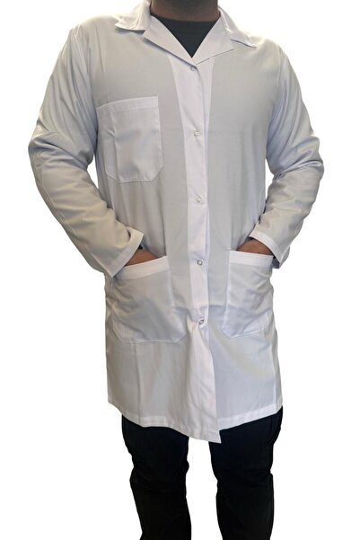 Online Classic Collar Alpaca Fabric White Apron