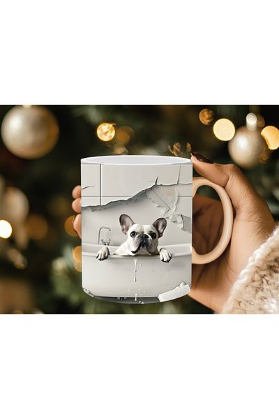 Evion Dog in a Tub 3D Porcelain Mug - Gift Mug - Printed Mug