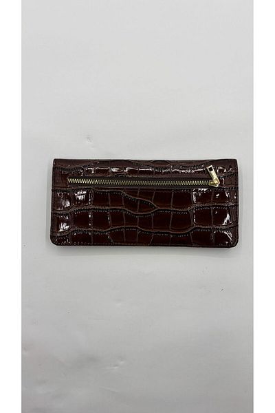 By EDUU Θήκη κάρτας και πορτοφόλι Crocodile Light Brown