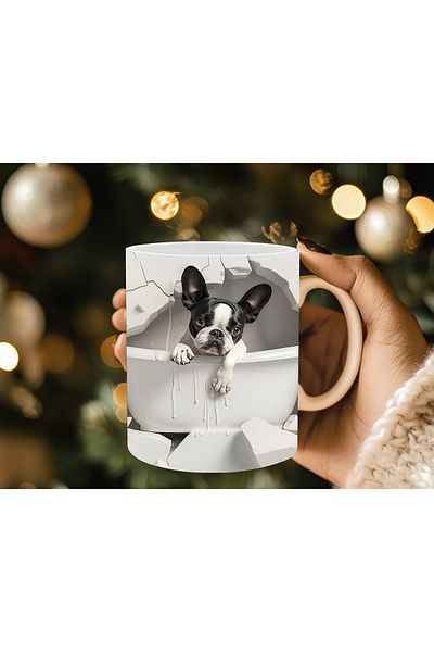 Evion Dog in a Tub 3D Porcelain Mug - Gift Mug - Printed Mug