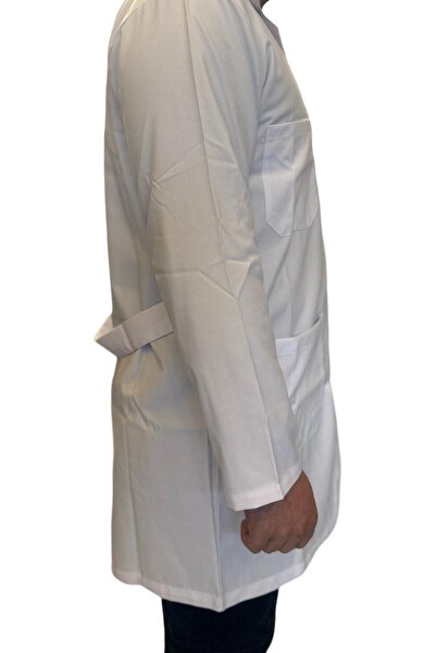 Online Classic Collar Alpaca Fabric White Apron