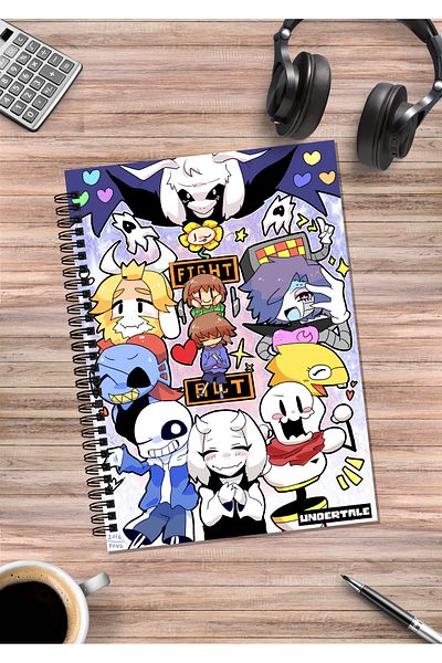 mertfigur Undertale Frisk Sans Anime Spiral Notebook A5 (50 Sheets)