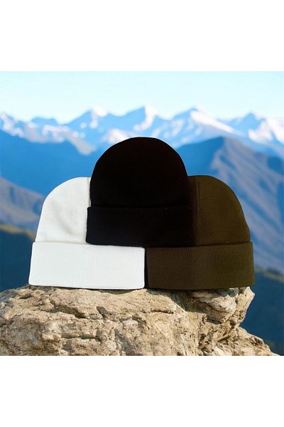 awix Unisex Πτυσσόμενο Ποιοτικό Σετ Beanie 3 τεμαχίων