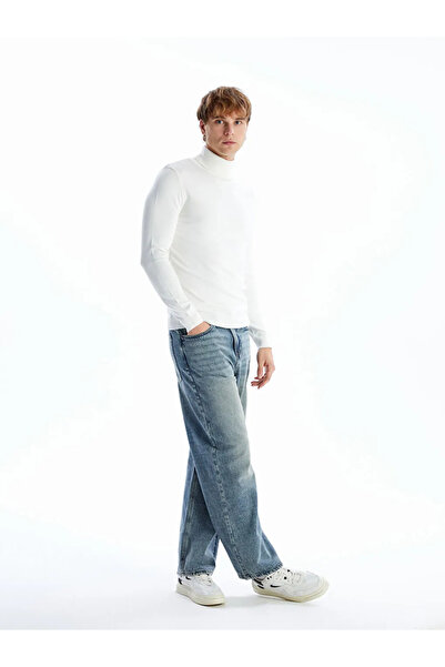 LC Waikiki Ανδρικό πλεκτό πουλόβερ με μακρυμάνικο ζιβάγκο XSIDE Ecru