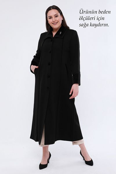 Laden Γυναικείο πλεκτό από ατσάλι Plus Size Furri Hijab Χοντρή ζακέτα Χειμερινό Πλεκτό Μαμά Παλτό
