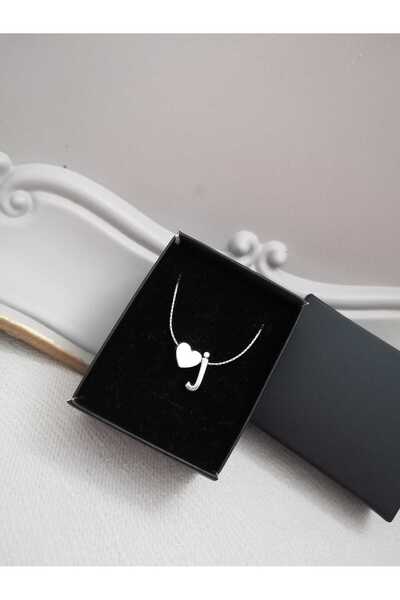 Judas Takı Women's Silver Steel Chain Heart Letter Necklace, Initial Letter N...